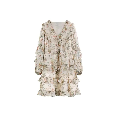 ELF SACK Long Sleeved Dress Women's Ecru