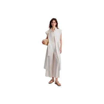 ELLE Summer New Arrival Sleeveless Skirt Women's Ecru