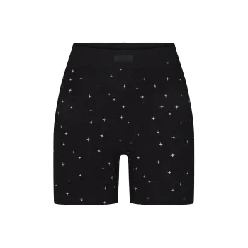 SKIMS SOFT LOUNGE BOXER Underpants Women's ONYX SPARKLE PRINT/Onyx Shimmery Print