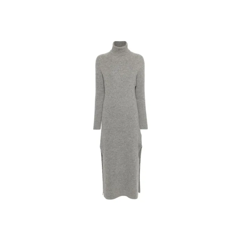 Golden Goose High Neck Ribbed Knit Dress-0