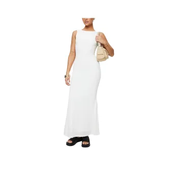 PRINCESS POLLY ASHEN MAXI DRESS Sleeveless Dress Women's White/White
