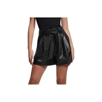 GUESS Mariah Faux-Leather Shorts Casual Shorts Women's Black