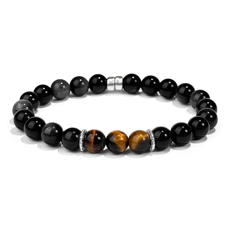 PUTUOSHANWENCHUANG Obsidian Bracelets Unisex-0