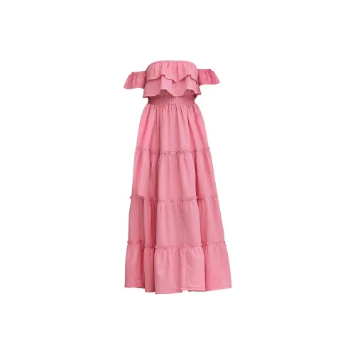 Victoria's Secret LASCANA Tiered Carmen Maxi Dress/PL Short-Sleeved Dresses Women's Pink Lemonade