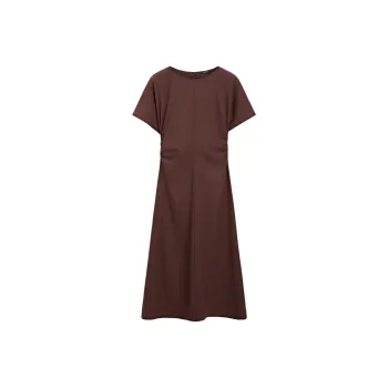 Massimo Dutti Short Sleeved Dresses Women's Brown