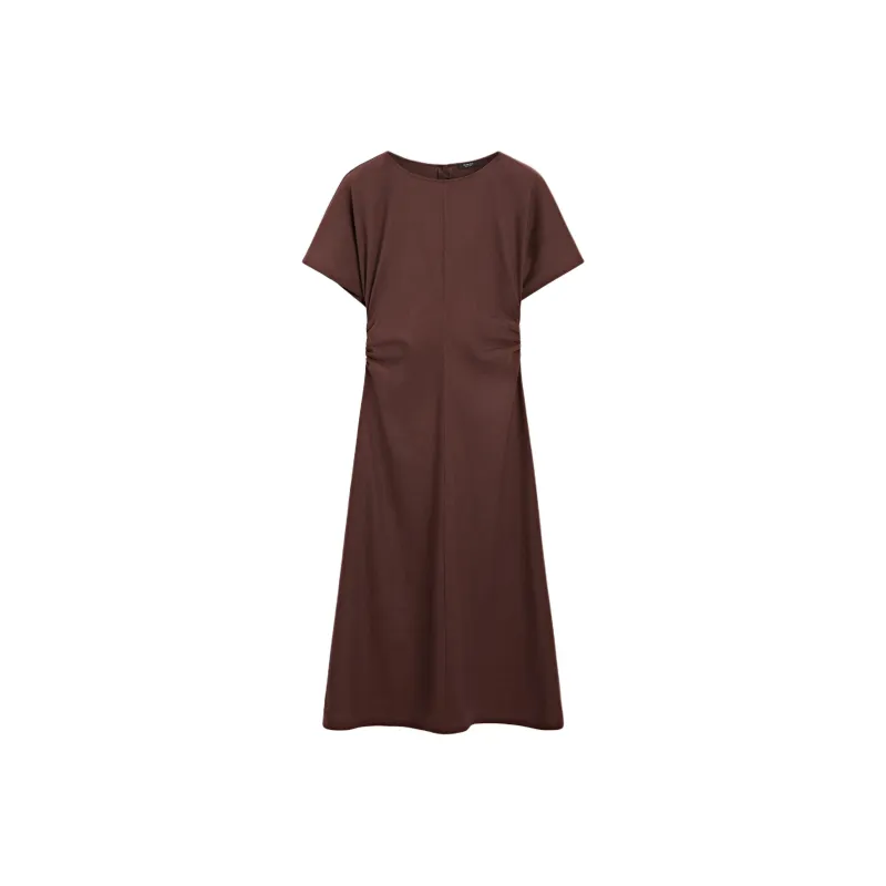 Massimo Dutti Short Sleeved Dresses Women's Brown-0
