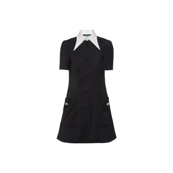 PRADA Contrasting-collar Button-down Minidress