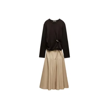 ZARA Long Sleeved Dresses Women's Beige Brown