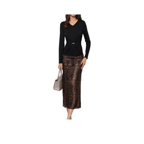 Mapping Long Sleeved Dresses Women's Black