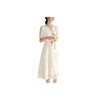 XWI Short Sleeved Dress Women's Ecru