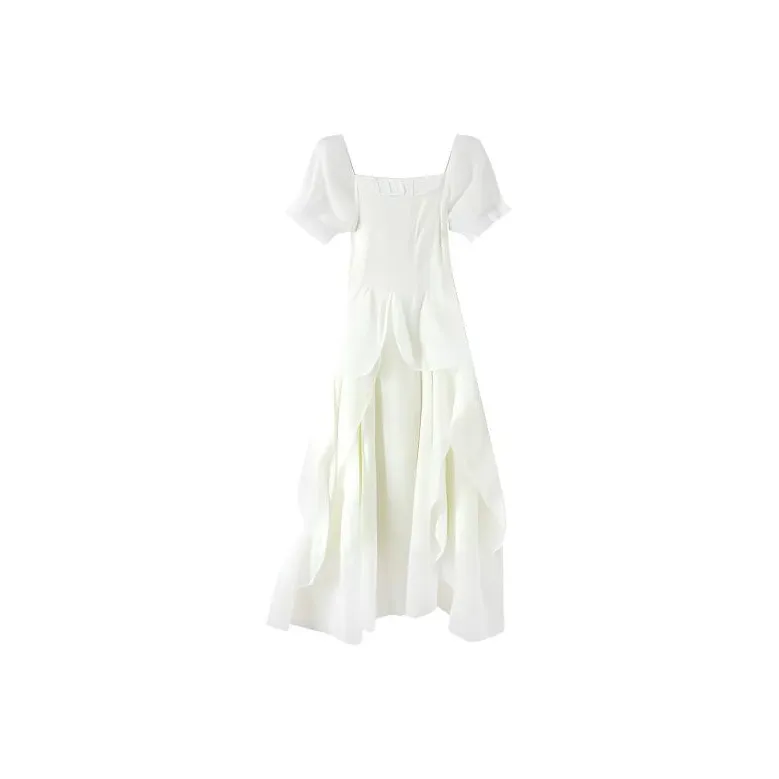 SISC Short Sleeved Dress Women's White-0
