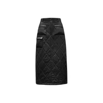 Moncler X Fragment Quilted Shiny Outerwear Skirt 'Black'
