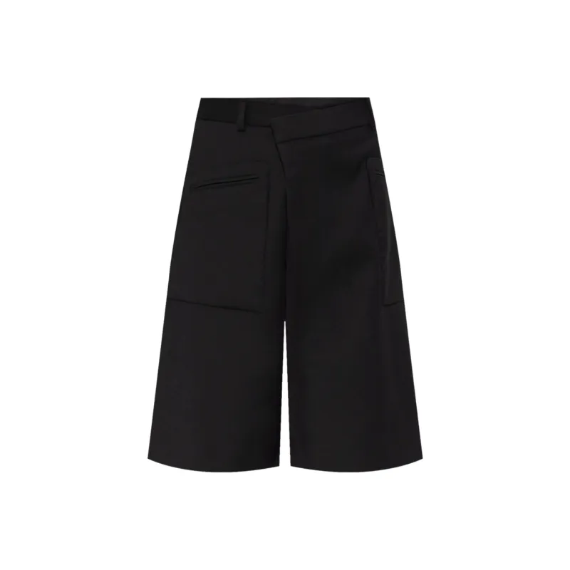 R13 Asymmetric Wrap Front Shorts-0