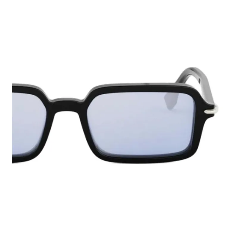 FENDI Acetate Rectangular Sunglasses Women's Black-2