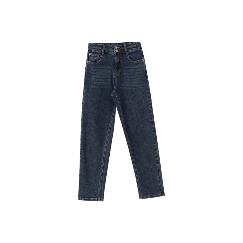 OUNIXUE Jeans Women's Dark Blue-0