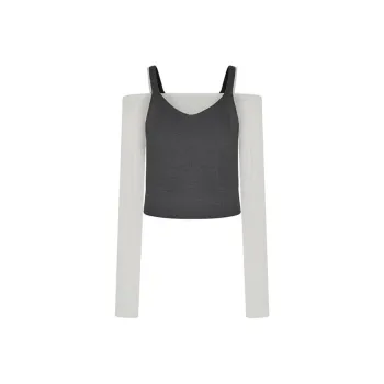 Letter From Moon Romantic Carnival Sweater Bustier Setup Casual Suit Women's Dark Green/Gray