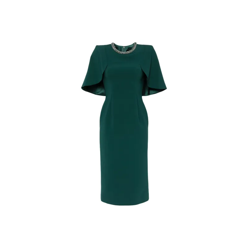 Jenny Packham Flirtini Crystal embellished Midi Dress-0