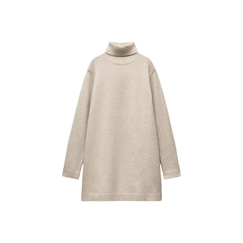 ZARA Long-Sleeved Dresses Women's White-0