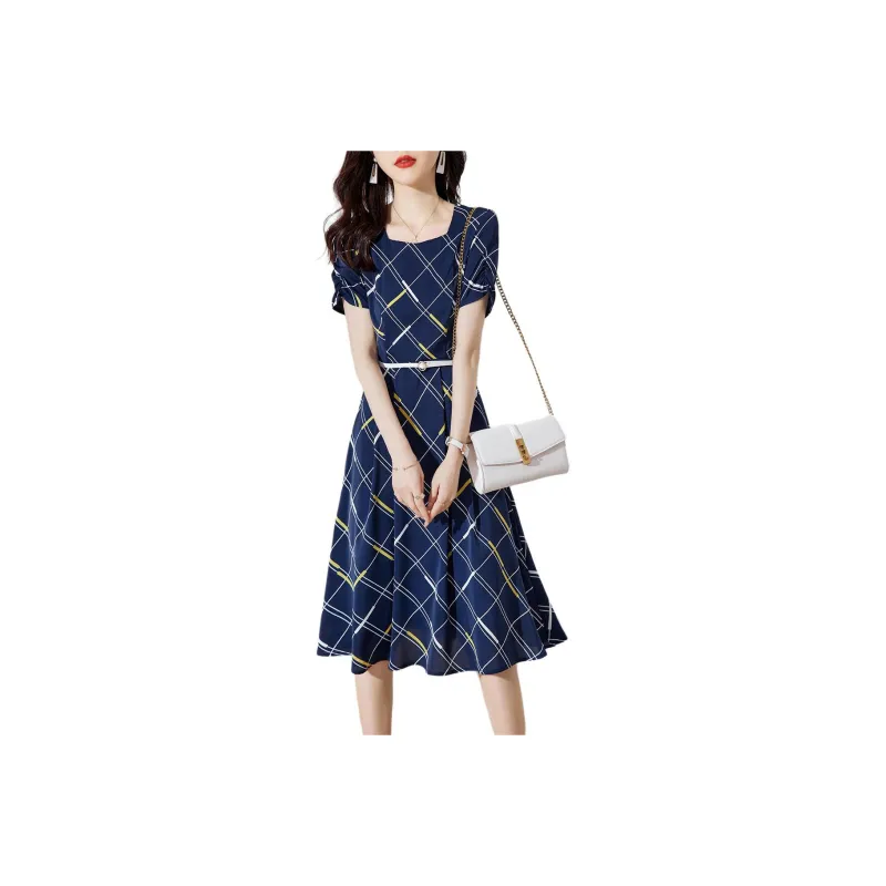 XWI Short Sleeved Dress Women's Navy Blue-0