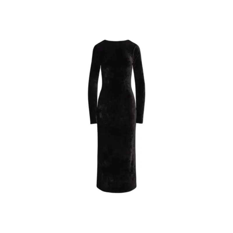 Ralph Lauren Long Sleeve Velvet Dress-0