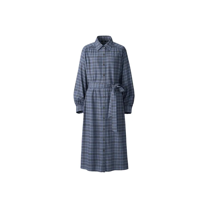 UNIQLO Long-Sleeved Dresses Women's Royal Blue-0