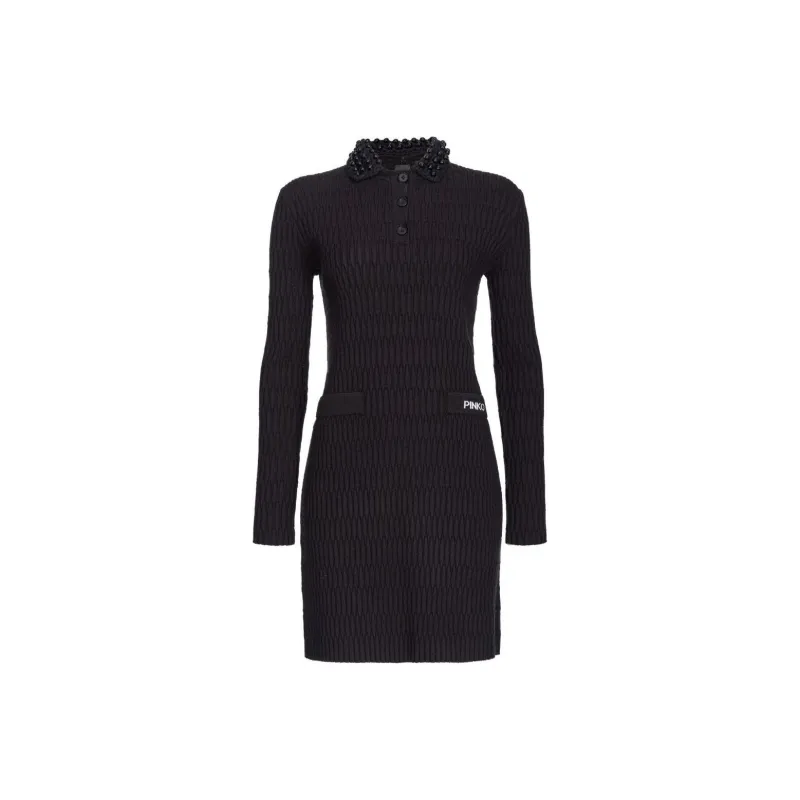 PINKO Embellished Geometric Knitted Midi Dress-0