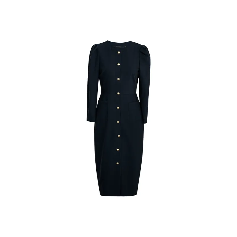 ROEYSHOUSE Long-Sleeved Dresses Women's Dark Blue-0