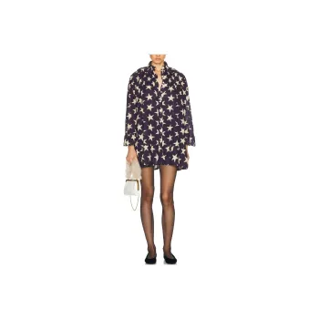 BODE Long-Sleeved Dresses Women's Marine Blue