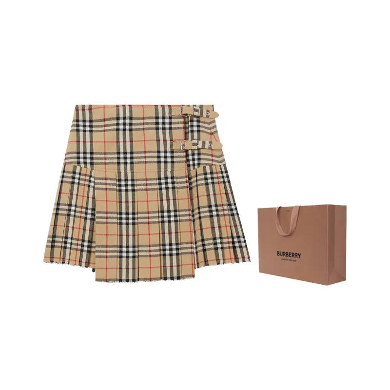 Burberry Women'ss Wool Kilt Skirt Vintage Check-5