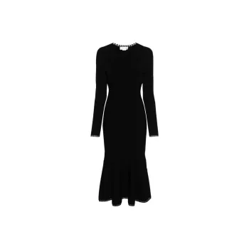 Victoria Beckham Plunging V-neck Midi Dress