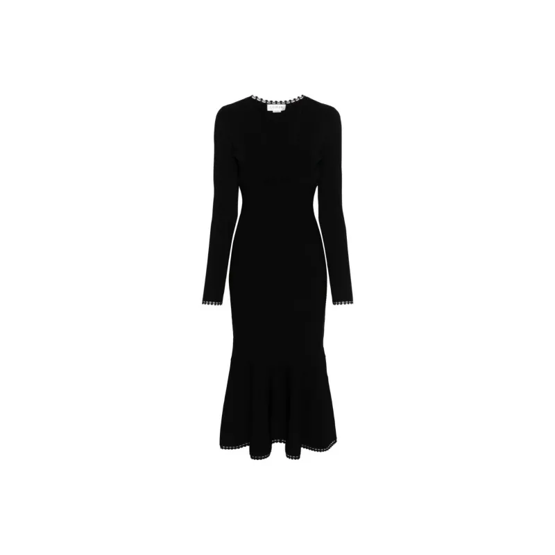 Victoria Beckham Plunging V-neck Midi Dress-0