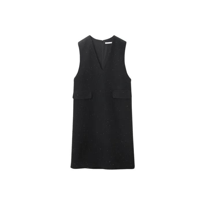 OVV Long Sleeved Dresses Women's Black Solid Color A2-0