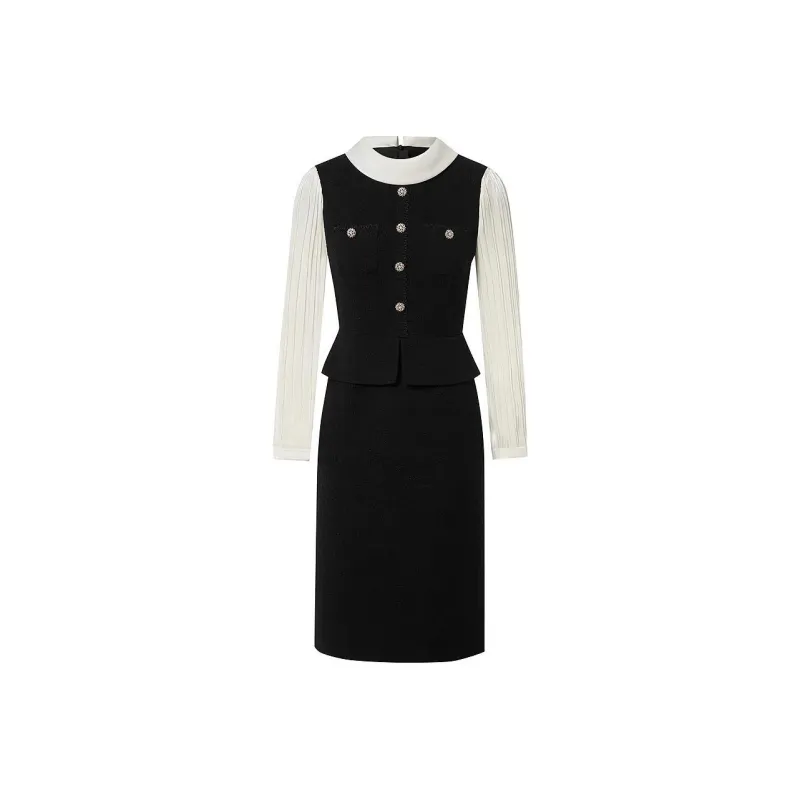 ONE SHALLOW Long Sleeved Dresses Women's Black-0
