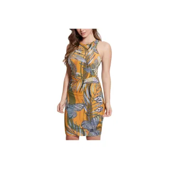 GUESS Tansy Printed Dress Sleeveless Dress Women's Yellow