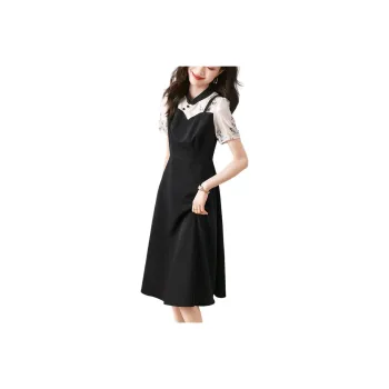 Mo Han Yi Mei Short Sleeved Dress Women's Black