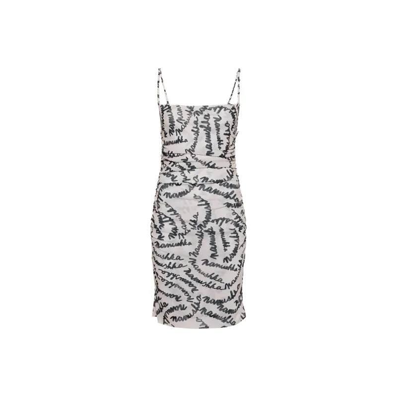 NANUSHKA Adie Scribble print Minidress-0