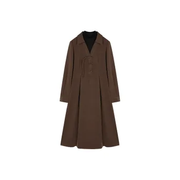 OZVO Long Sleeved Dresses Women's Coffee