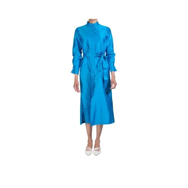 MaxMara Long Sleeved Dress Women's Sea Blue-0
