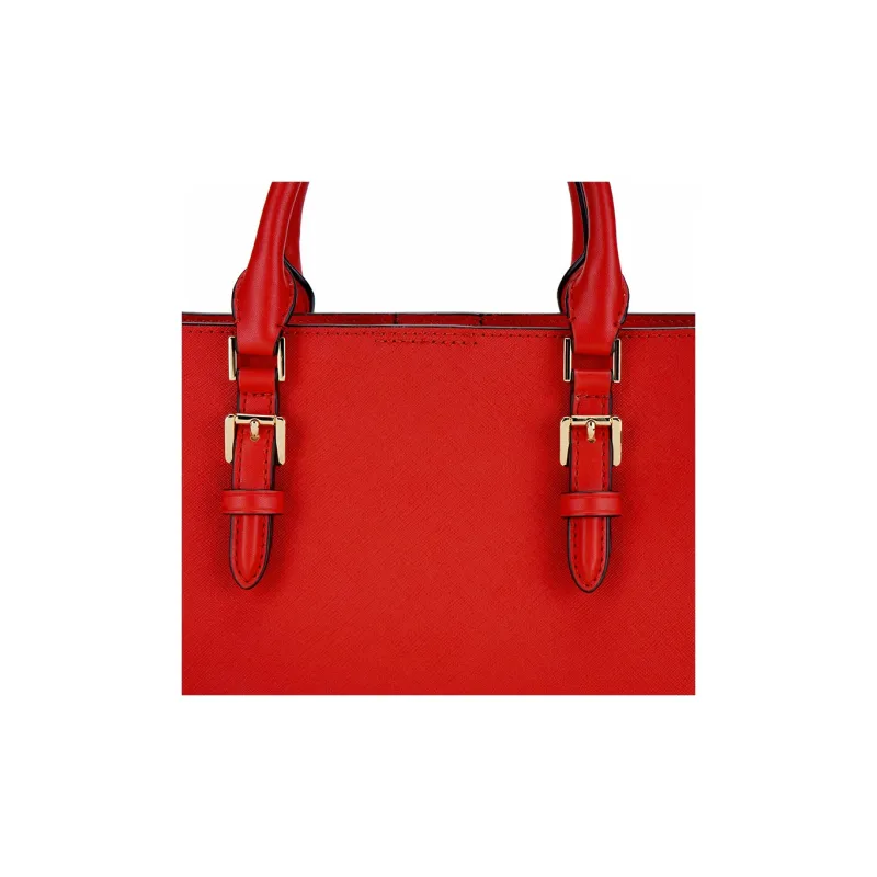 MICHAEL KORS Charlotte Artificial Leather Shoulder Bag, Crossbody Bag, Handbag Medium Size Women's Red-4