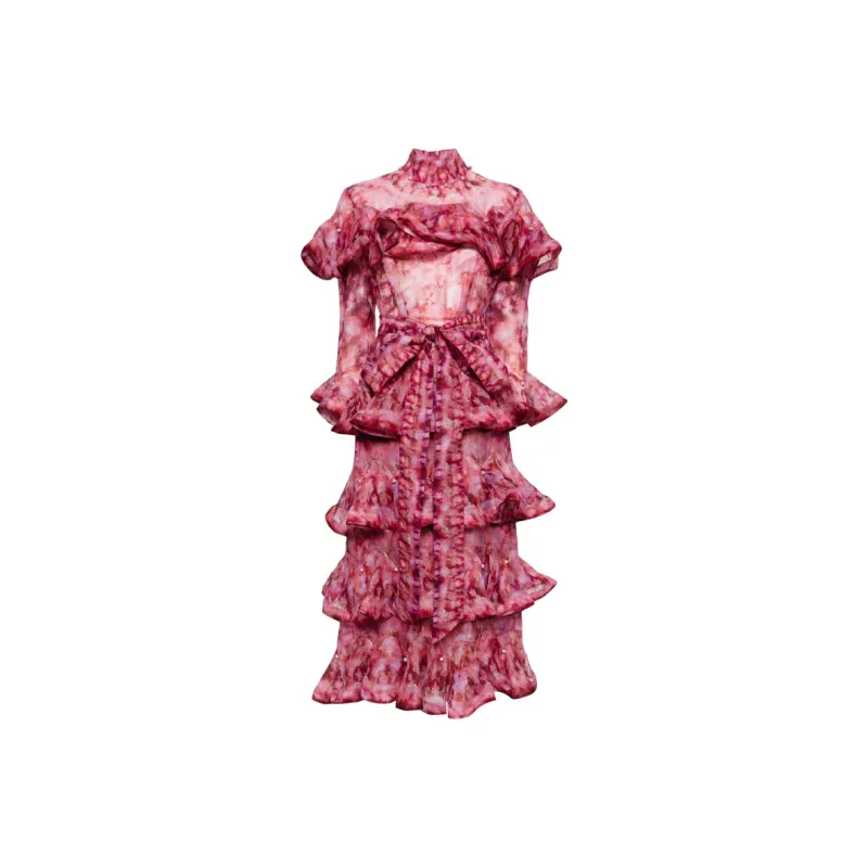 Zimmermann SS24 Long-Sleeved Dresses Women's Bubble Gum Pink-0