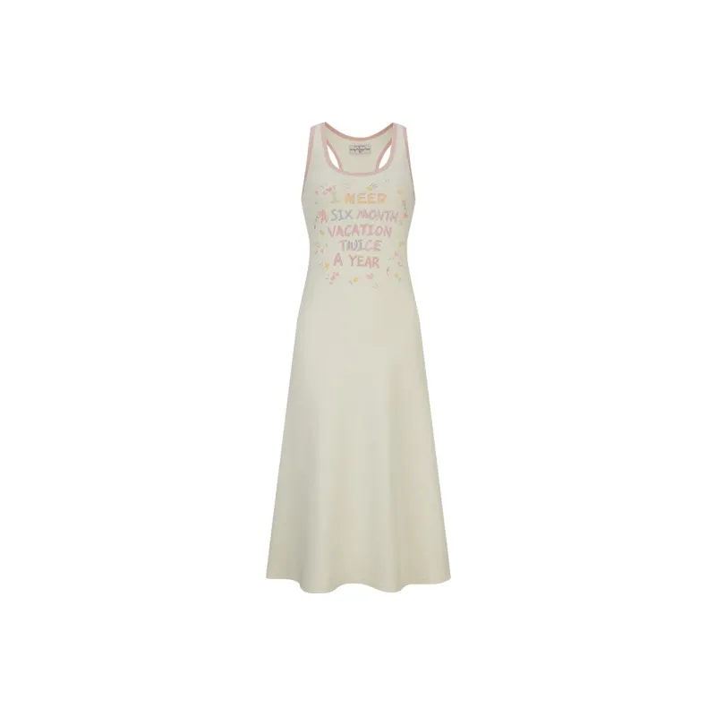Girly Fancy Club Sleeveless Dress Women's Ecru-0