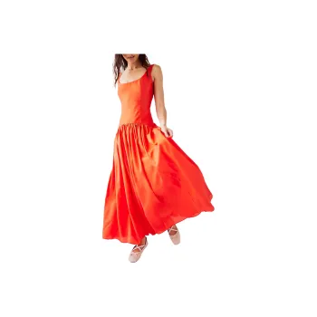 FREE PEOPLE Hutch The Ridge Dress Slip Dresses Women's Tangerine/Saffron