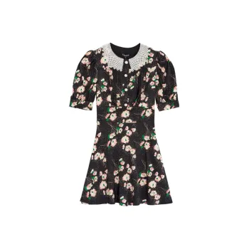 Bebe Short Sleeved Dresses Women's Floral Black