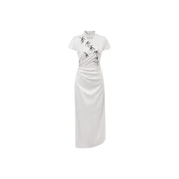 PAZZO Short Sleeved Dress Women's Elegant Gray