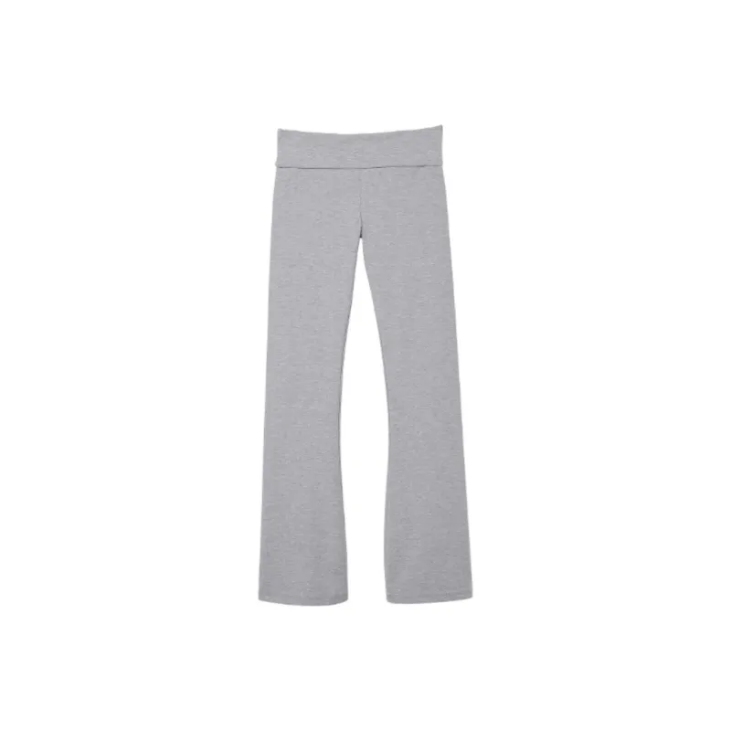 Victoria's Secret VS Cotton Yoga Foldover Flare Leggings / HG Leggings Women's Gray-0