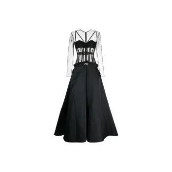 VERSACE Long-Sleeved Dresses Women's Black