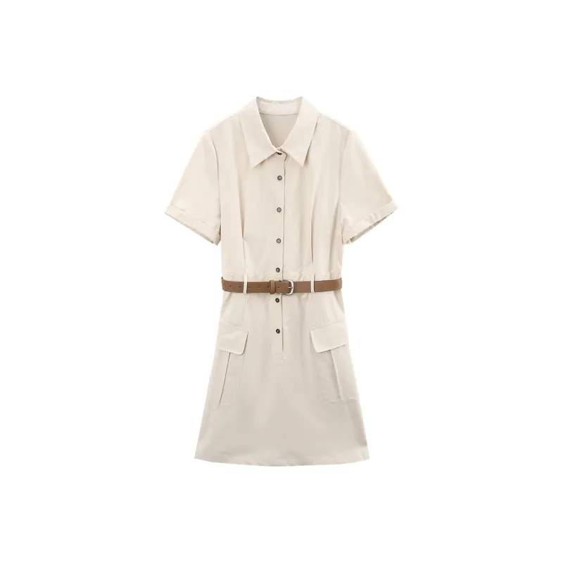 A Paradise For Awakening Short Sleeved Dress Women's Apricot-0