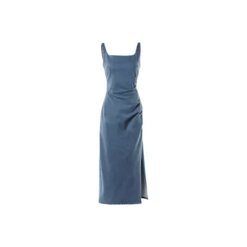 DPLAY Slip Dress Women's Denim Blue