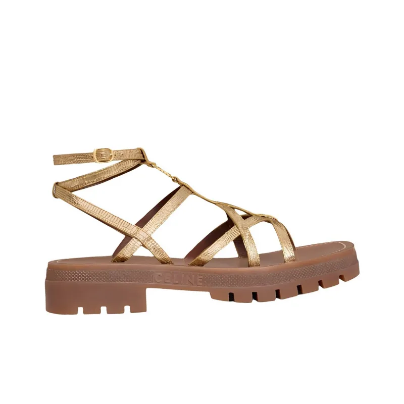 CELINE Triomphe Roman Sandals Women's Gold-1