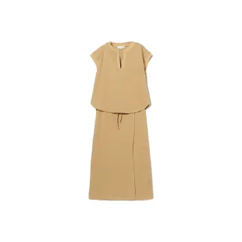 Beams Short Sleeved Dresses Women's Mustard